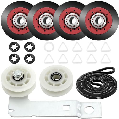 4392067 Trockner-Reparatur-Set beinhaltet W10314171 Rollen & 661570V Riemen & 279640 Spannrolle mit W10837240 Trockner-Spannrolle Trockner Wartungsset ersetzt 2015 4 39206 7VP 80047 587637 AP3109602