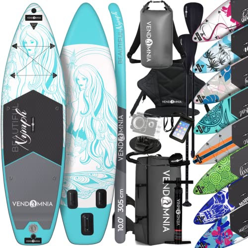 SUP Board Set 305x76x15 aufblasbar, Kajaksitz, Cam Halterung, Luftpumpe, Tragetasche, Rucksack, Drybag, Beinleine, Handytasche, Teleskoppaddel, Stand Up Paddle, Paddling, Paddelboard, Surfboard, 170kg