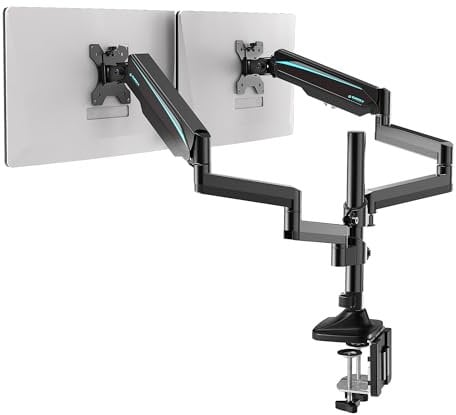 EUREKA ERGONOMIC Monitor Halterung 2 Monitore für 10-32 Zoll Bildschirme,Monitor Ständer Vesa 75/100 & Belastbarkeit 2-9 KG, Neigbar & Drehbar, Monitorhalterung 2 Monitore Höhenverstellbar