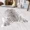 HomebyHome Fell Teppich Flachgewebt Kunstfell Zebra Design Wohnzimmer Schlafzimmer 8 mm Florhöhe Waschbar Weich Tierform rutschfest Braun, Farbe:Braun, Grösse:150x200 cm