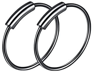 Homxi 2 Pièce Piercing Nez Faux,0.6mm Piercing Nez 22 G Piercing Sourcil Acier Chirurgical Rond 8mm Piercing Narine Noir