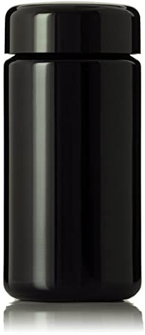 Artanis Home Black Ultraviolet Glass Jar with Lid | 100 ml 3 oz Airtight Smell Proof Container | Wide Neck Herb Storage, Ideal for Tea, Spices, Dried Goods, Slender Glass Jar for Kitchen