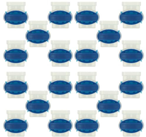 vhbw 20x Cable Connector for Boundary Wire compatible with Yard Force Robot Lawn Mower - Cable Clamps, Waterproof, Blue Transparent