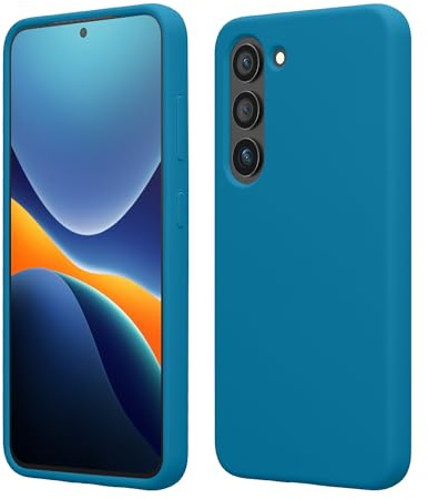 kwmobile Handyhülle für Samsung Galaxy S23 Plus Hülle - Case Silikon - Kabelloses Laden - Schutzhülle Cover in Karibikblau