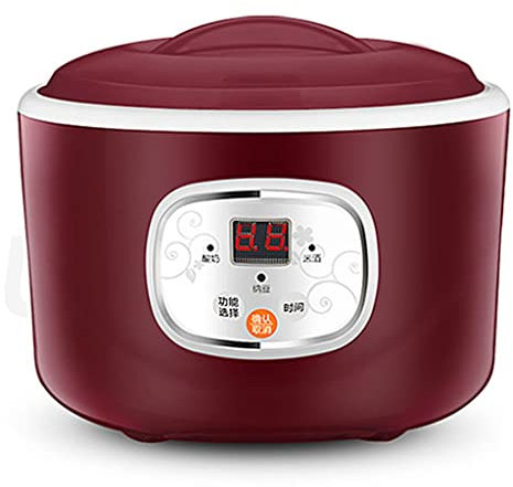 Yaourtière Électrique Automatique Yaourtière Thermostatique Multifonctionnelle Machine De Riz Vin Natto Machine Doublure en Acier Inoxydable (Couleur : Rouge, Taille : 180 * 185mm)