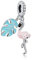 Nbsameng Flamingo Charm, 925er Silber mit 5A Zirkonia, für Armband und Halskette Europa