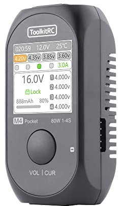 Toolkitrc M4 Pocket Balance-Ladegerät DC 80 W Smart Balance Charging Xt30 Xt60 Eingang für 1–4 s Lipo Lihv Life