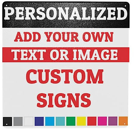 Panneaux - Concevez votre propre panneau en tôle - personnalisé avec photo/texte/logo - Panneau d'information résistant aux intempéries pour garages/hôtels/parkings/écoles/entreprises et jardins