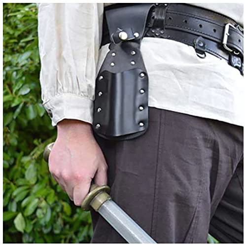 Medieval Warrior Samurai Leg Dagger Scabbard Sheath Thigh Harness Sword Knife Holder Holster Assassin Cosplay Frog Part, LAPP Medieval style (Black)