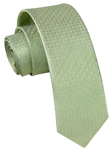 Enlision Herren Krawatte Salbeigrüne Schmale Krawatte Seide Krawatten für Formelle Büro oder Hochzeit Business 6cm