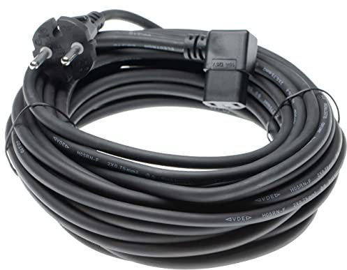 vhbw Stromkabel kompatibel mit Sebo 450 Evolution, Professional D8 Staubsauger - 10 m Kabel, Anschlusskabel