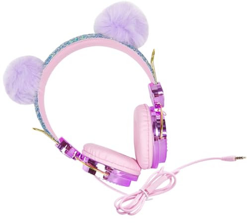 DOITOOL 2 Stück Kinder-Headset Mit Mikrofon Over-Ear-kopfhörer Für Kinder Kopfhörer Für Mädchen Und Jungen Glitzer-Strass- Sichere Lautstärke 85