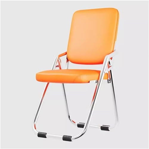 Generisch Metallklappstühle, Faltbare, Bequeme Stühle mit PU-gepolsterten Kissensitzen und Rückenlehne, tragbarer Bürostuhl, Schreibtischstühle, Esszimmerstuhl, Konferenzstuhl (Color : G)