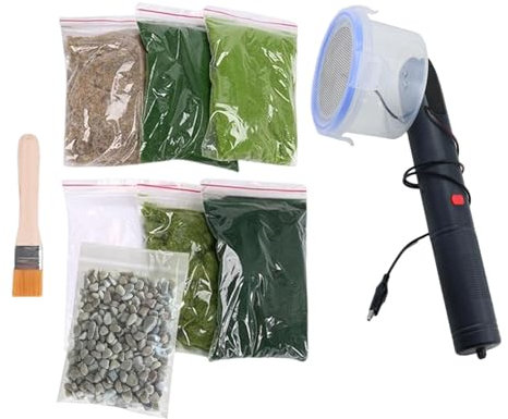 JISADER Floccatrice per Erba statica, Mini Erba statica umanizzata per Modello architettonico paesaggistico Fai da Te