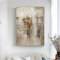 HNKDKJ Große abstrakte Kunstdrucke in Beige-Gold-Braun für Wohnzimmer, Beige-Grau, Gemälde, skandinavische Wandkunst, gerahmt, 92 x 122 cm/36 x 48 Zoll, mit goldenem Rahmen