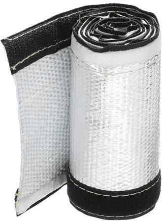 QUARKZMAN 1.5mm Dicke Aluminiumfolie Hitzeschutzschlauch 30mm Innendurchmesser Hitzeschutz Aluminium Folie Kabelschlauch 0.98m Länge Hitzeschutzfolie Rohrverkleidung für Kabelmanagement