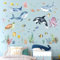 Leuchtsterne Kinderzimmer, Unter dem Meer Fisch Wandaufkleber, Delphin Meeresschildkröte Seetang Wandsticker, Kinderzimmer Babyzimmer Badezimmer Wanddeko