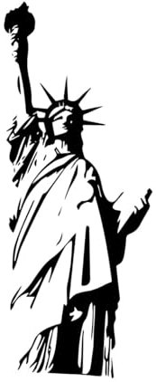 Freiheitsstatue Wandaufkleber USA Freiheitsstatue Wandtattoo für Zuhause Wohnzimmer Schlafzimmer Vinyl-S-23x57cm-Black