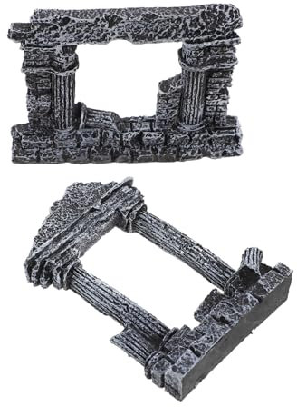 RORPOIR 2stücke Aquarien Dekoration Künstliche Römische Säule Resin Für Fischbecken Landschaftsdekor Und Kunsthandwerk Lifelike Aquarium Ornament Für Und