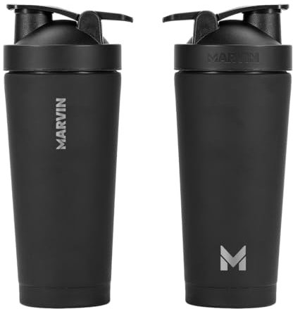 MARVIN THE SHAKED – Termo Batidor Acero Inoxidable 750 ml – Conserva frío 12 horas – Conserva calor 8 horas – Diseño Premium para Smoothies, Protein Shakes y Estilo Activo – Sin BPA (Soul)