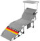 Klappbarer Liegestuhl, 69 cm breite Sonnenliege mit Dach, wetterfest, mit verstellbarer Rückenlehne & Kopfkissen, bis 150 kg belastbar, ideal für Garten, Terrasse, Pool & Camping, Silbergrau