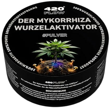 420Flow Mykorrhiza Cannabis Pilze Wurzelbooster – Pulver mit Mykorrhizza Pilzen & Huminsäure Wurzelaktivator Wurzelbooster für Pflanzen, Stecklinge & Grow Erde, Kokos & Anbau (180g)