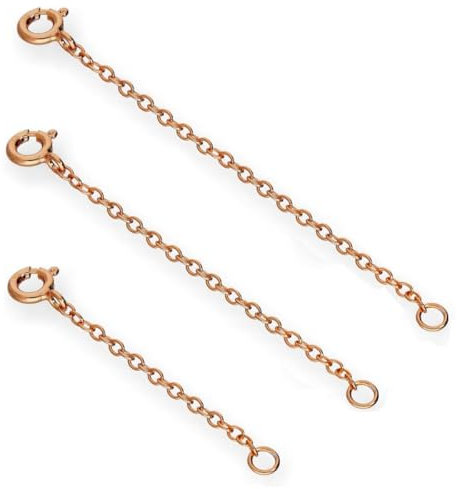 jewellerybox Rose Gold Dipped Sterling Silver Train Chain Extender 4 Inches
