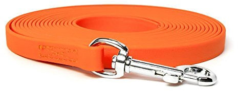 Mystique® Biothane Schleppleine 16mm vernäht mit HS Standard Karabiner beta neon orange 5m