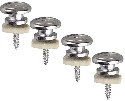 Futheda 4PCS Metal Guitar Strap Button Strap Locks End Pins for Acoustic Guitar/Electric Guitar/Bass/Classical Guitar/Ukulele including Screw and Felt in Chrome