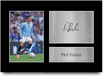 HWC Trading Phil Foden Manchester City Man City Gifts gedrucktes Autogramm für Fans und Fans, A4