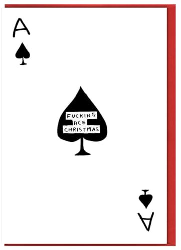 Brainbox Candy Official David Shrigley - Rude Funny Christmas Cards - Funny Brother Christmas Card - Offensive Christmas Cards - 'Ace Christmas' - Sold Exclusively