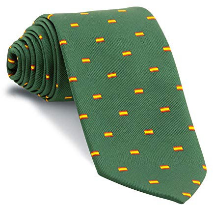 Cencibel Smart Casual Cravate Vert Bouteille Drapeau Espagne