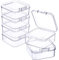6 Pieces Mini Plastic Clear Beads Storage Containers Box for Collecting Small Items, Beads, Jewelry, Business Cards, Game Pieces, Crafts (1.7 x 1.7 x 0.79 Inch)