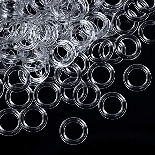 Boao 100 Stücke Durchsichtige Römische Raffrollo Vorhang Ringe,16 mm Außen Durchmesser, 10 mm Innen Durchmesser,Raffrollo Zubehör Kunststoffringe Plastikringe