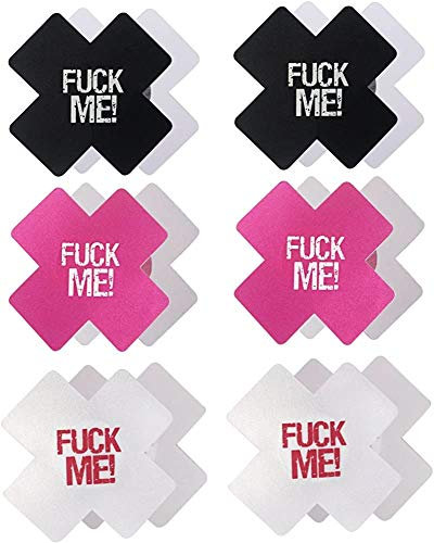 Creamlin 6 Paires de Couverture de Mamelon Pasties Corss Couverture de Mamelon infirmière Autocollant sur Soutien-Gorge Poitrine Pasties jetable Pasty Set