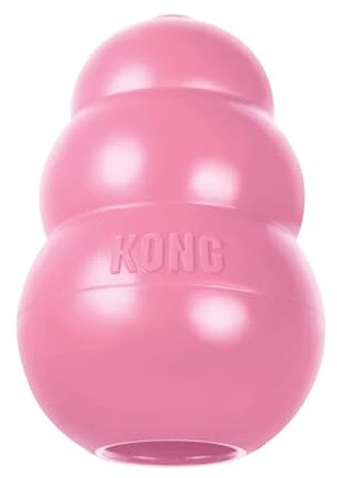 KONG Puppy - Natural Teething Rubber Chew Toy for Dogs - Stuffable Dog Toy for Extended Playtime - Chew & Fetch Toy for Puppies - for XS Puppies - Pink