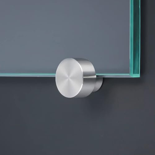 Edelstahl Klemmhalter 4er Set für Glasmagnettafel/Küchenrückwand/Wandbild – mit Zierkappe Ø 15mm – einfache Wandmontage – Wandhalterung