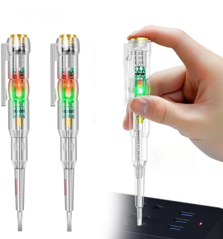 Electrical Tester Pen 2pcs 24-250V Induction Power Detector Pen Electrical Screwdriver Circuit Tester