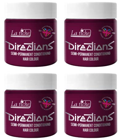La Riche Directions Semipermanente Haarfarbe 100 ml Dose 4 Packung (Dark Tulip)