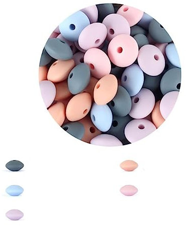 30pcs Perles de lentilles en silicone sans BPA DIY Charms Accessoire Collier 12mm Abacus Bead-D4