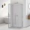 Box doccia 3 lati 70x90x70 cm parete fissa e 2 ante scorrevoli, vetro trasparente H 195 cm con profilo cromato e installazione reversibile, Tay