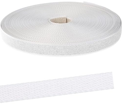 Sicignano | Cintino Cinghia Corda Fettuccia per Tapparelle, Pesante, Larghezza 22 mm - per Medie e Grandi Tapparelle fino a 150 cm, Lavabile, Resistente (50 m, Bianco)