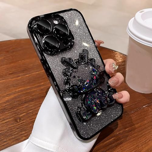 Roemary Dragon Case Cover for iPhone 14 Pro Max,for iPhone 14 Pro Max Case Liquid Flowing,Black Dragon Phone Case with Camera Protector-Black Bumper & Black Back