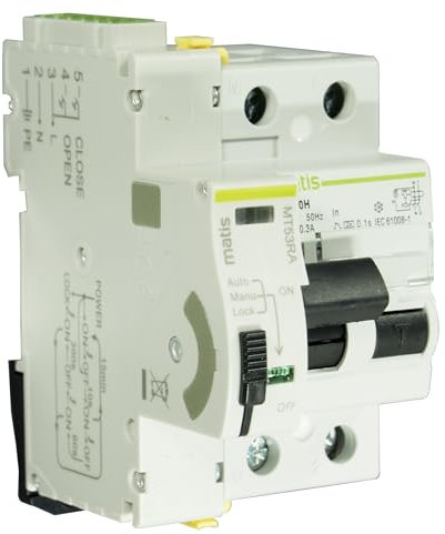 CABLEPELADO Reconectador automático diferencial alta inmunidad, Reconectadora diferencial básica Superinmunizado, 3 rearmes, Clase A, Indicador LED, Reconexiones 10s-60s, 2P 10kA 30mA, 40A