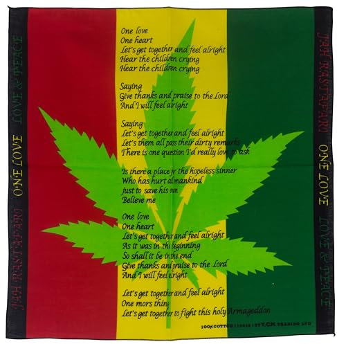 fashionchimp Bandana aus 100% Baumwolle, Premium-Qualität, Nicki-Halstuch für Damen und Herren, 50x50cm (Cannabis 03) BAN059