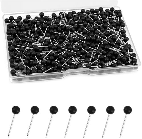 500 Stücke Pins,Pinnadeln,Pinnwandnadeln,Pinnwand Nadeln,Pinnnadeln,Pins Für Pinnwand,Pinnadeln Für Weltkarte,Reißzwecken Schwarz,Pinnwand Pins,Map Push Pins,Pinnadeln Set,Stoß Nadel