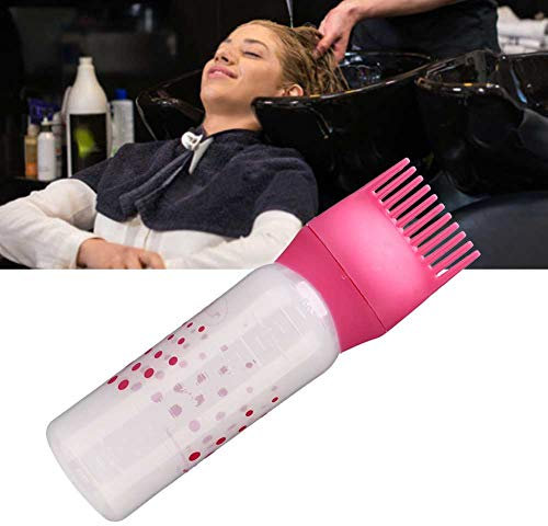 Haaröl-Applikatorbürste, Haarfärbeflasche mit Kammzähnen, 170 Ml, Haarfarben-Applikatorbürste für den Professionellen Salon- oder Heimgebrauch (Rosenrot)