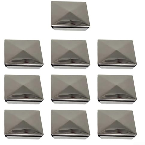 HpLive 80 mm/100 mm Pfostenkappen, Pyramiden Säulen Abdeckung aus Edelstahl für Terrassen und Zäune(80×80mm)