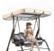 Outdoor Patio Hammock Swing Canopy Cover Waterproof UV Protection Garden Swing Top Cover for 2 3 Seater Swing Chair 56x47x7'' Green