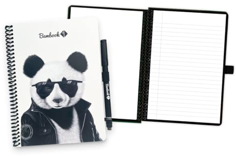 BAMBOOK wiederverwendbares Notizbuch - A5 - Limited Edition Artist Collection - By Rajacenna - Panda - B&L